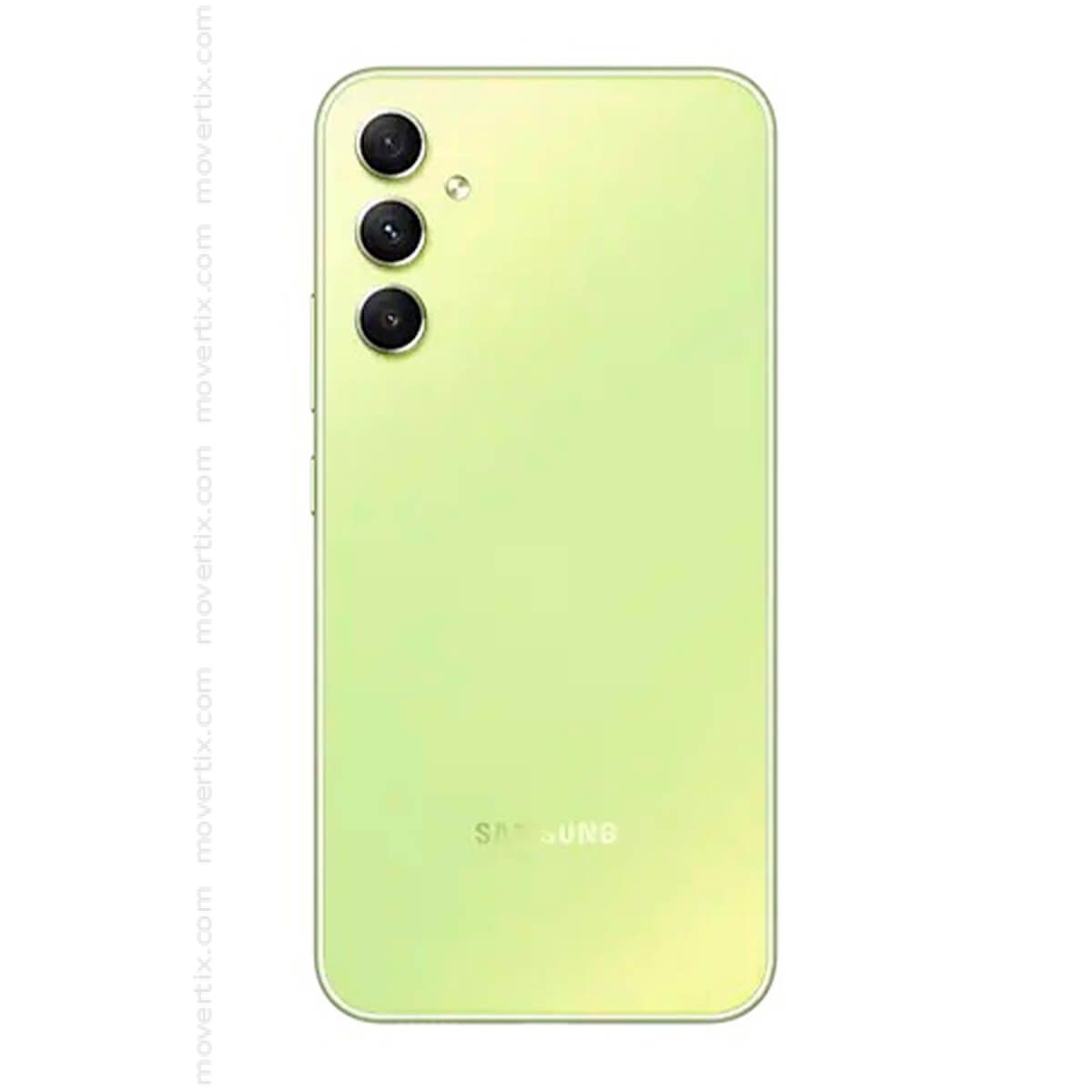 The Samsung Galaxy A34 128GB, available on Saisales.co.uk, is a green phone with two cameras on the back.